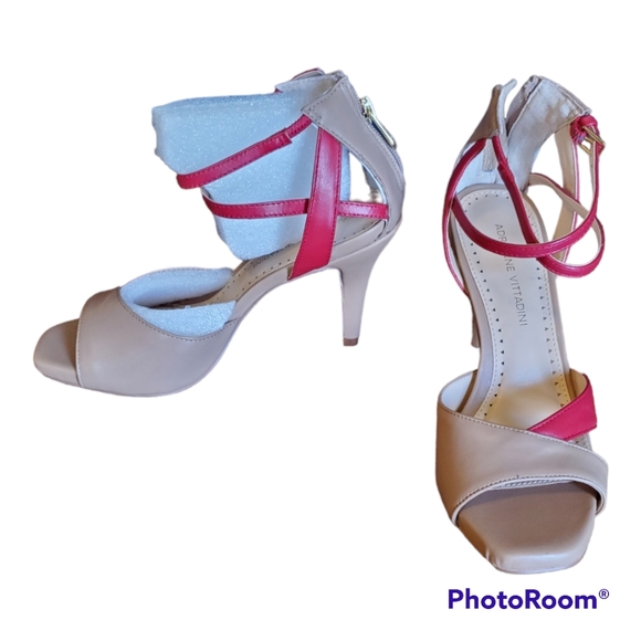 Adrienne Vittadini strappy leather heels NWB - Picture 7 of 11